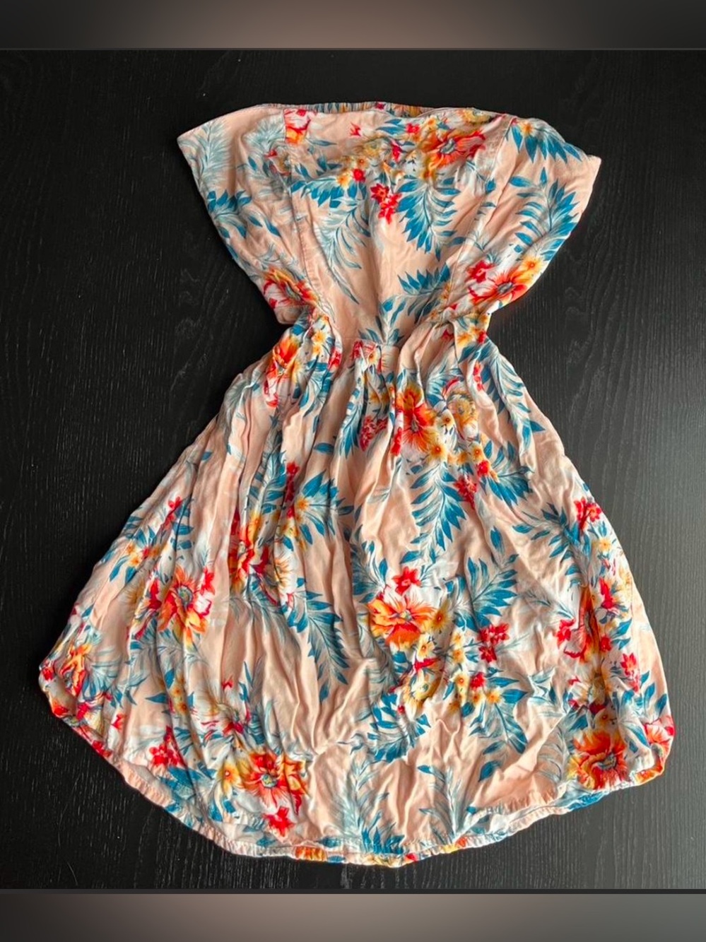 Forever 21 Tropical Floral Strapless Mini Dress